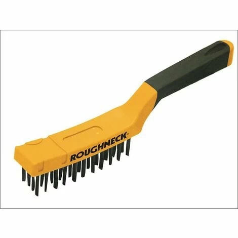 ROUGHNECK Carbon Steel Wire Brush Soft Grip 300mm (12in) - 4 Row ROU52040 ROUGHNECK Carbon Steel Wire Brush Soft Grip 300mm (12in) - 4 Row ROU52040 -ROUGHNECK SHOP 14462366 1