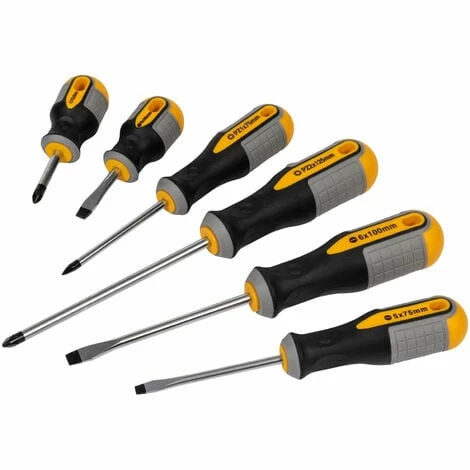 Roughneck 22-198 Screwdriver Set, 6 Piece SL/PZ 3 Roughneck 22-198 Screwdriver Set, 6 Piece SL/PZ