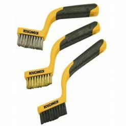 Roughneck Narrow Brush Set Of 3 Soft Grip