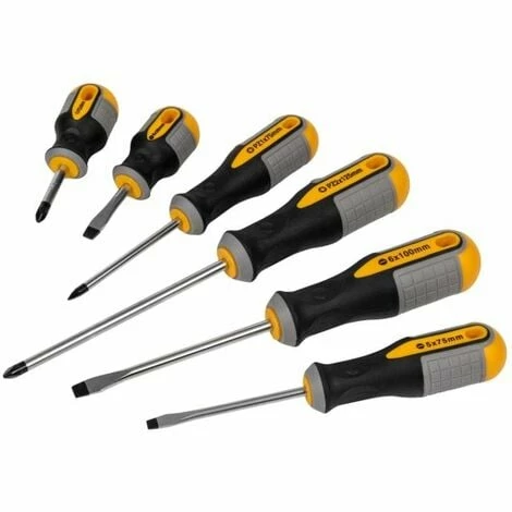 Roughneck Screwdriver Set, 6 Piece SL/PZ 3 Roughneck Screwdriver Set, 6 Piece SL/PZ